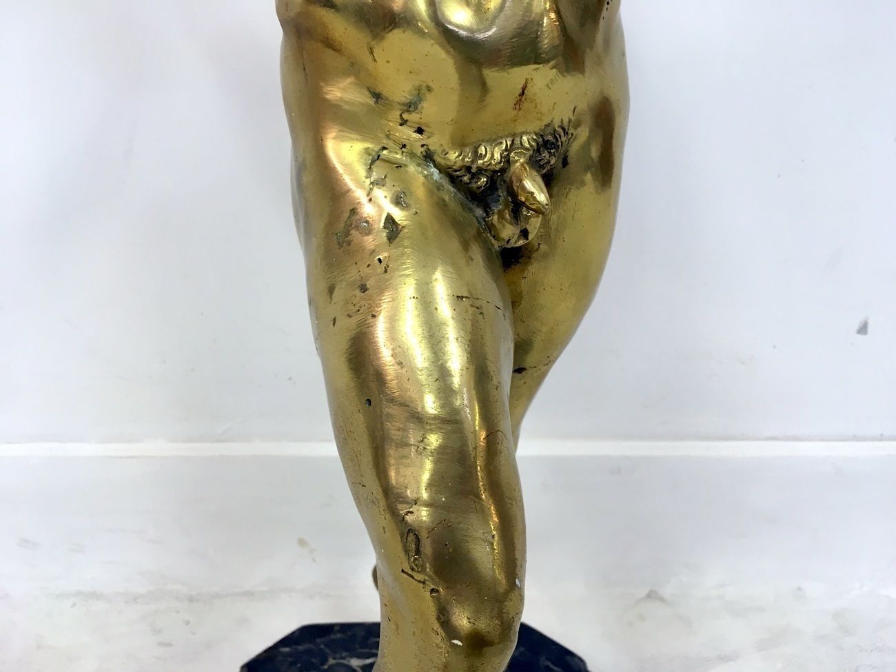 Gilt Bronze Figure Of The Dancing Faun Of Pompeii photo Art