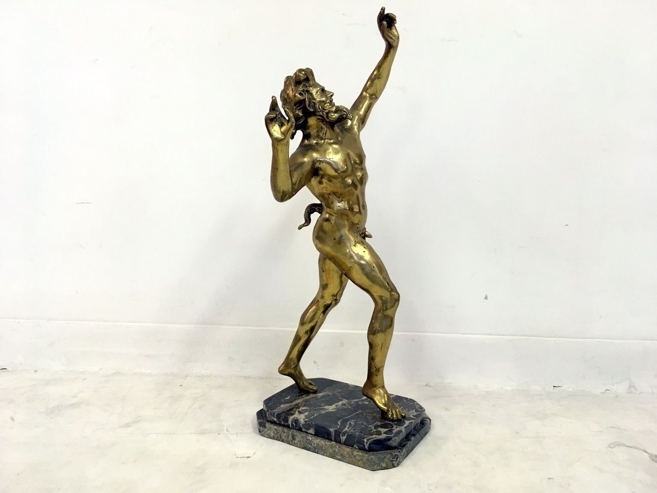 Gilt Bronze Figure Of The Dancing Faun Of Pompeii photo buy