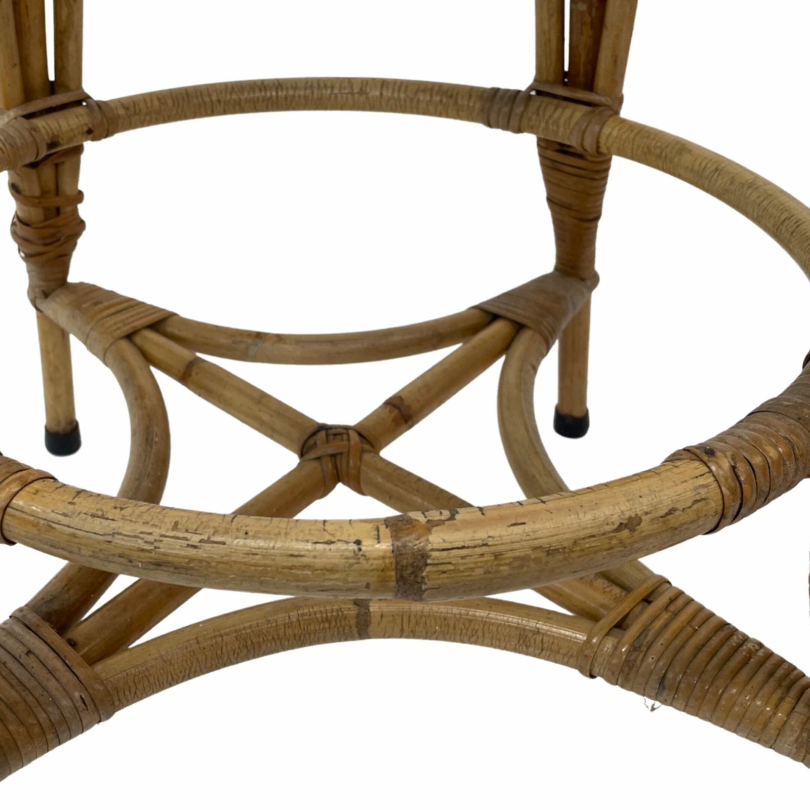 Vintage Rattan Stool From The 60s photo Furniture