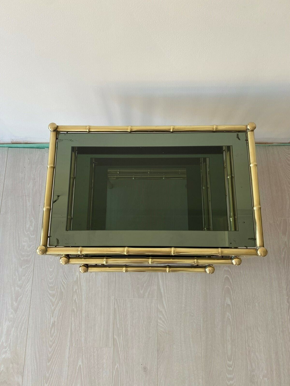 Nest Of Vintage French Brass Bamboo Tables photo 895.0