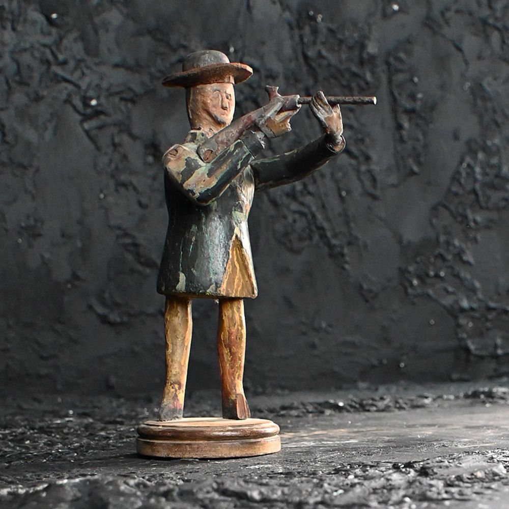 Folk Art Figure Of A Huntsman photo vintage