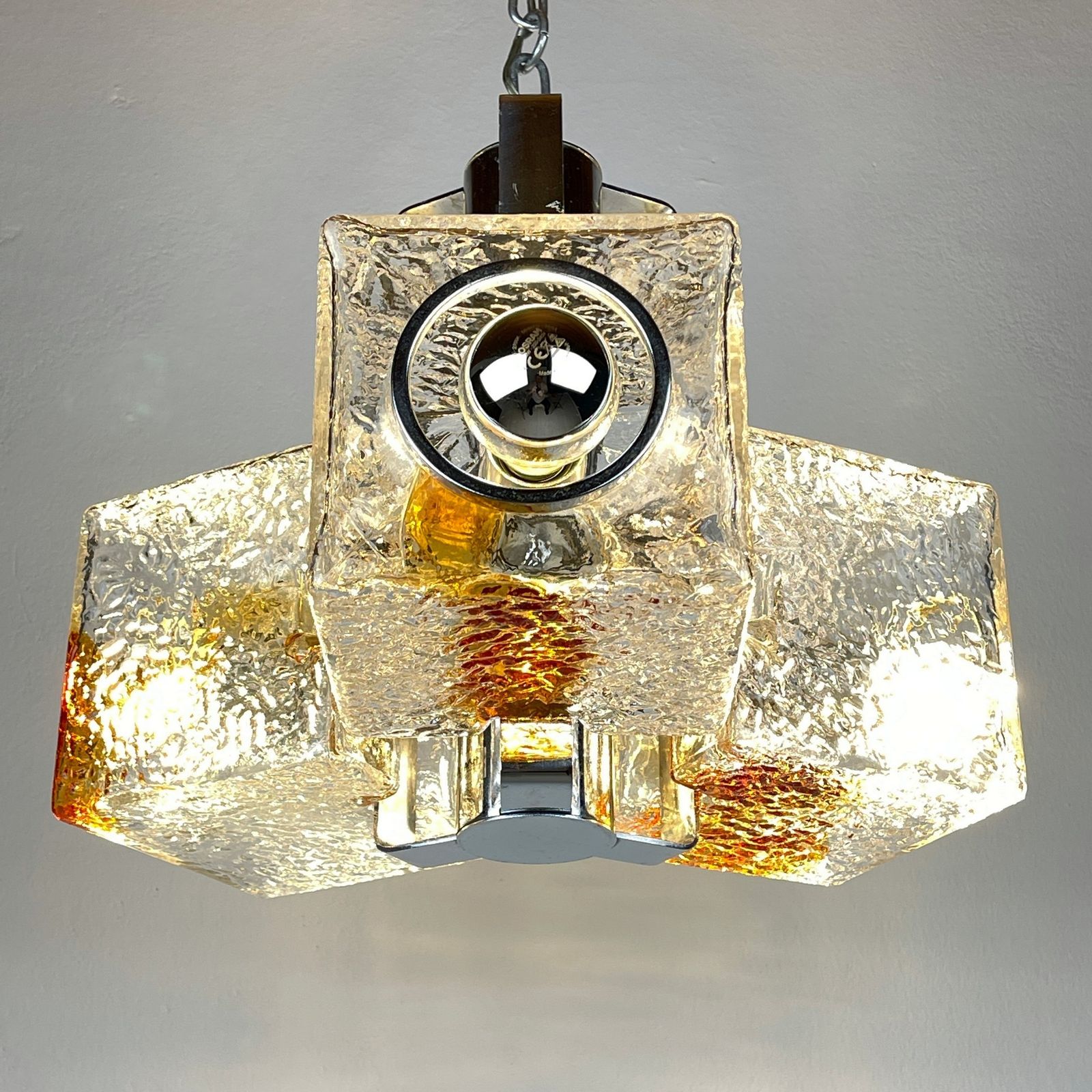 Lighting Cube Design Murano Chandelier By Toni Zuccheri For Veart Italy 1970s photo