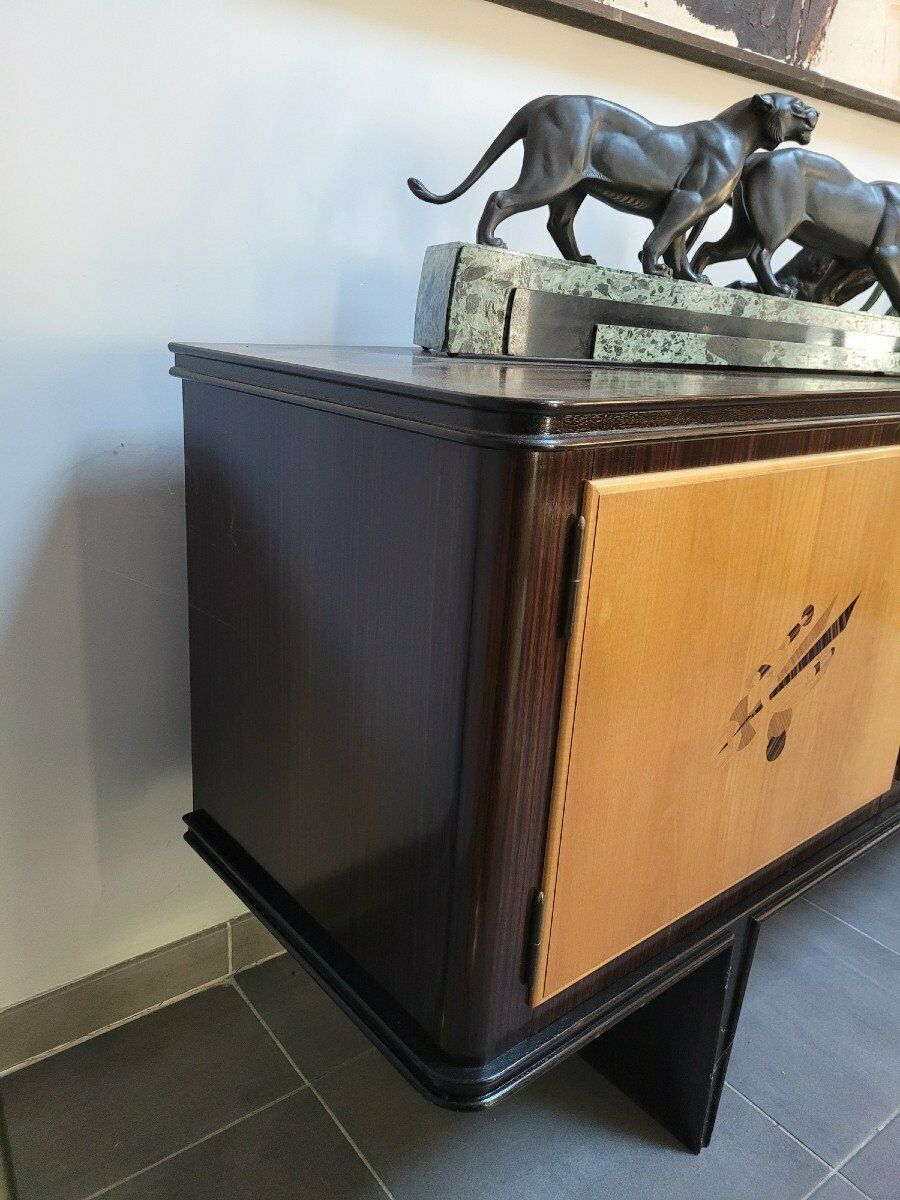 photo furniture Sideboard   Bar In Exotic Wood Marquetry, 1960s