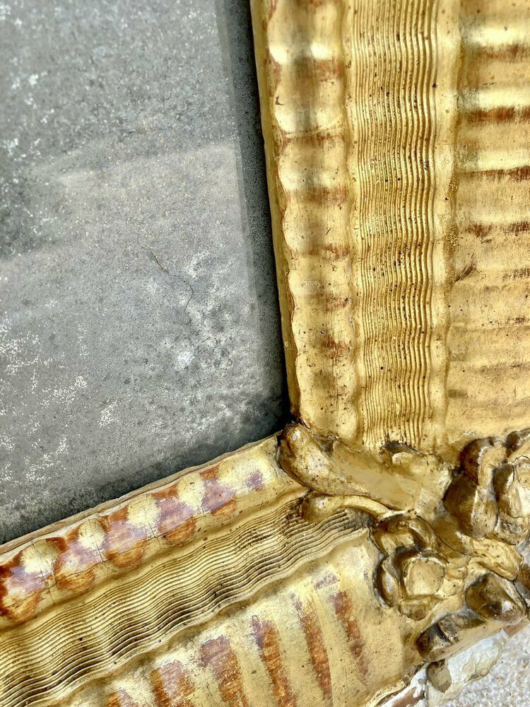 photo for sale Antique French Louis XVI Gold Leaf Mirror, 1890s
