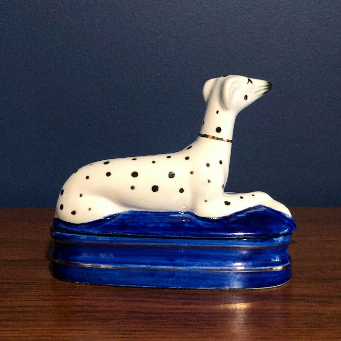 Retro Dalmatian Trinket Box By Fitz & Floyd photo for sale