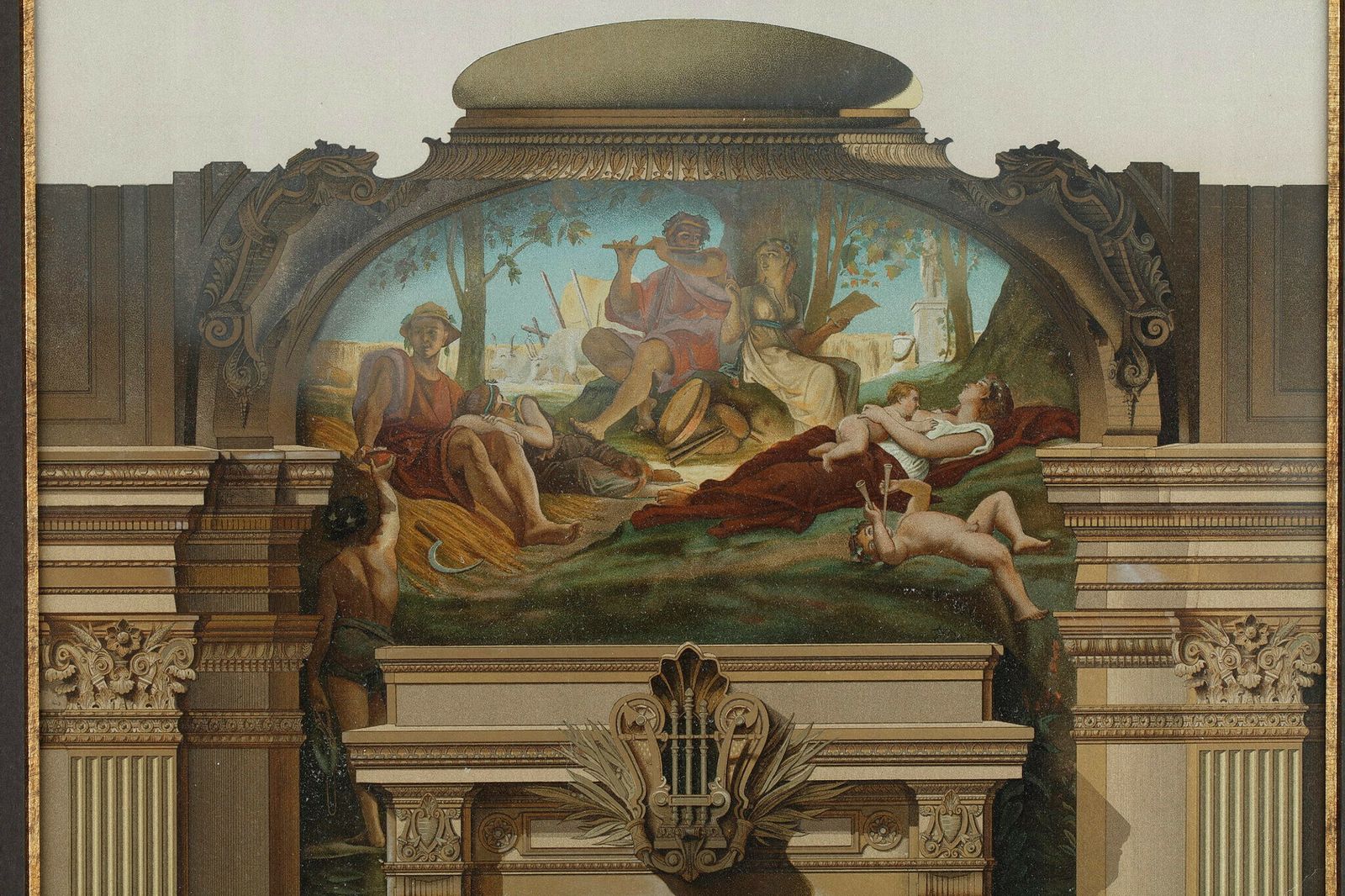 Art Chromolithographs "Grand Foyer De L'opéra De Paris", In "Le Nouvel Opera De Paris" 19th Century photo