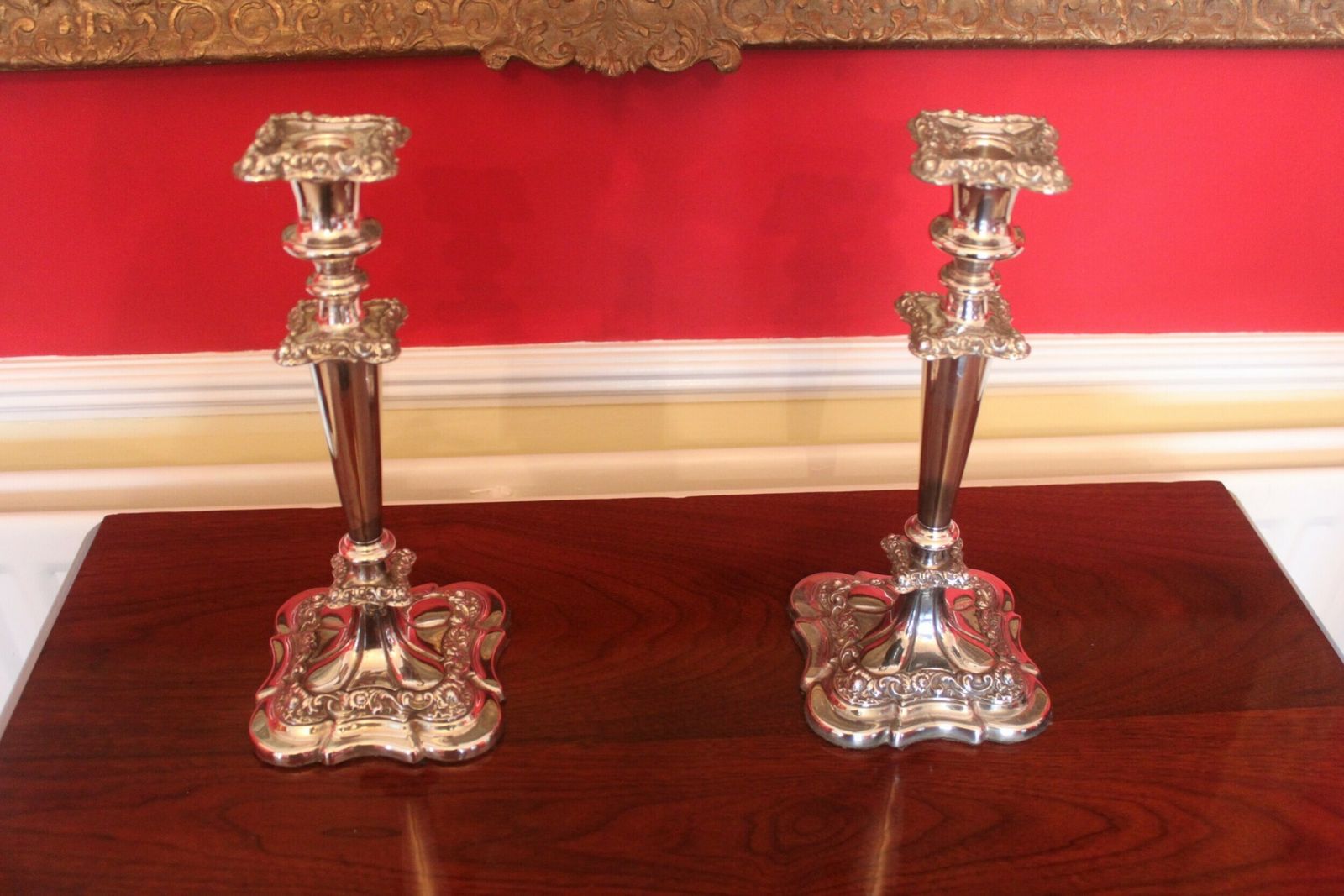 Pair Of Victorian Silver Plated Candlesticks