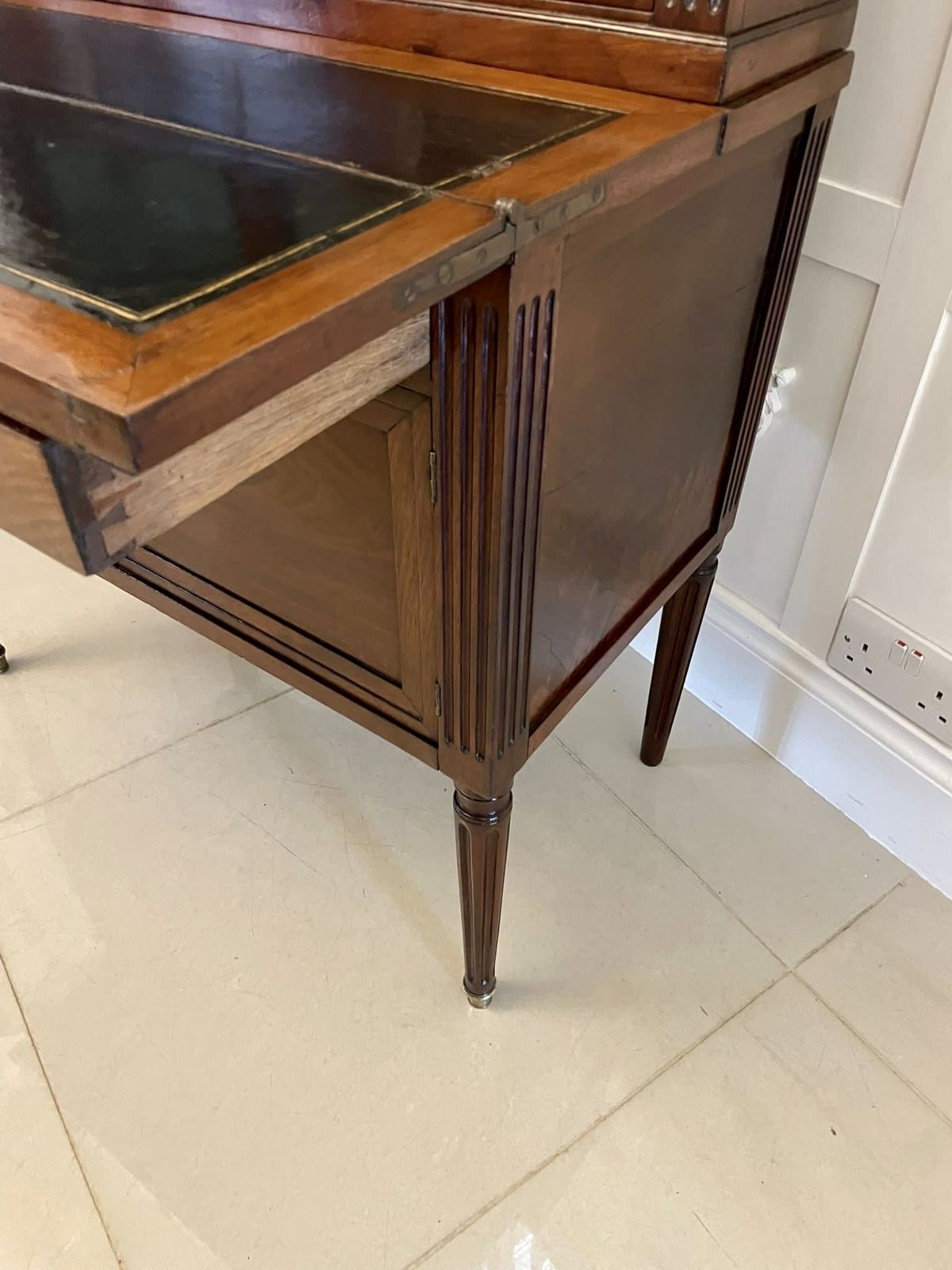 Quality Antique French Mahogany Fold Down Desk photo furniture