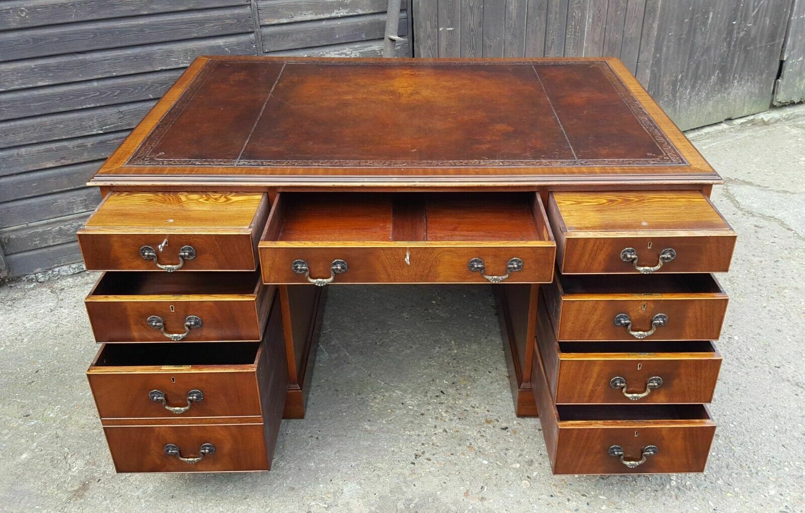 Antique Style Mahogany Partners Desk photo Furniture