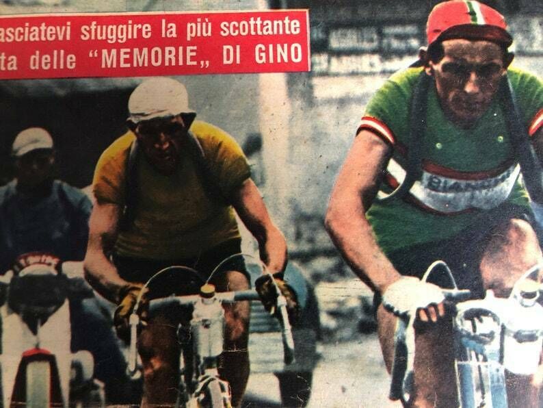 Fausto Coppi / Gino Bartali Original Vintage Cycling Print 1949 Tour De France photo Art