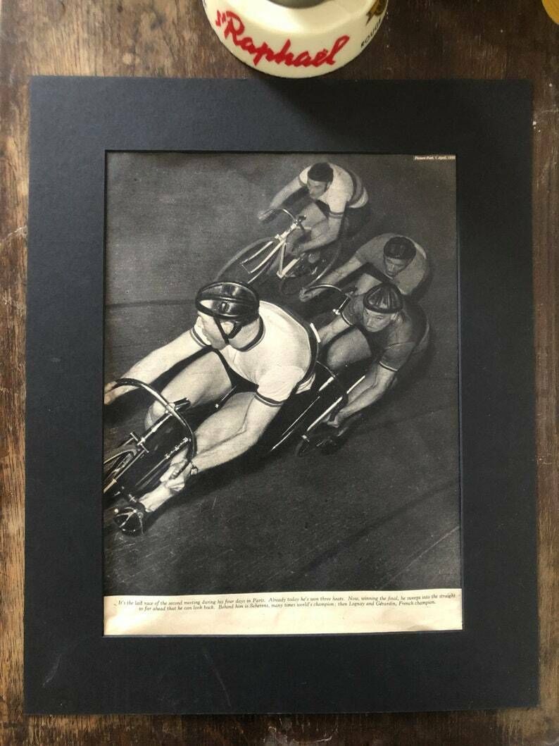 1954 Track Cycling Photo   Reg Harris