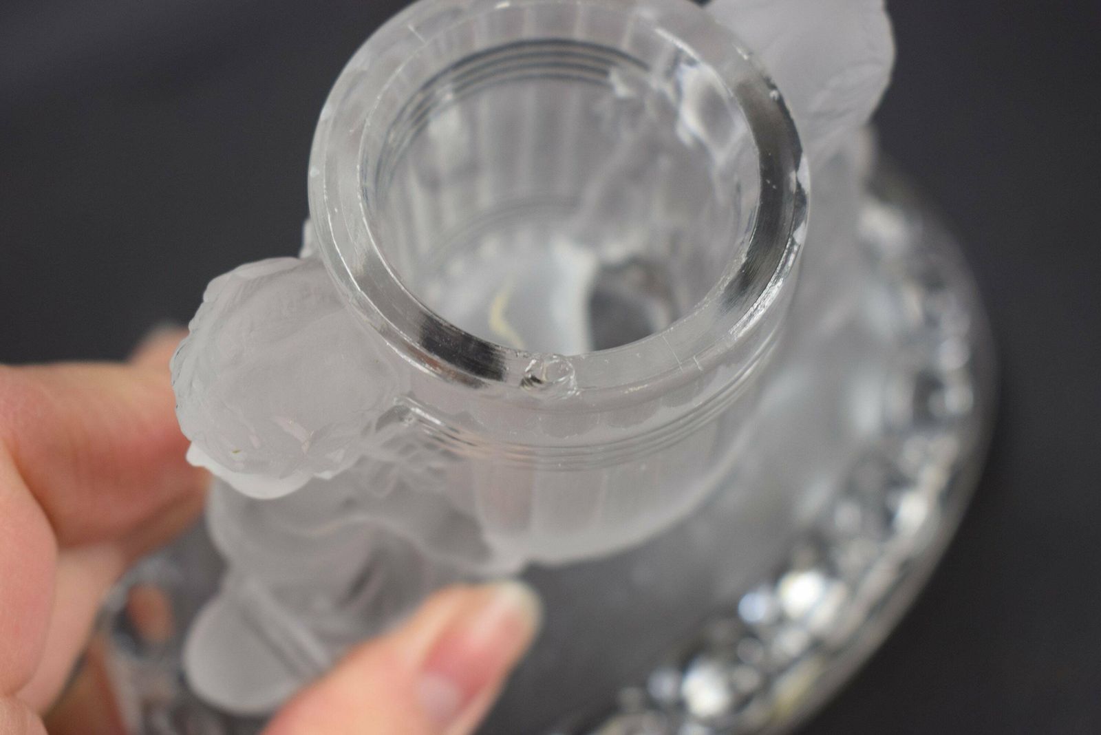 Baccarat Crystal Antique Bacchus Figurine Match Safe Toothpick Holder photo 232.0