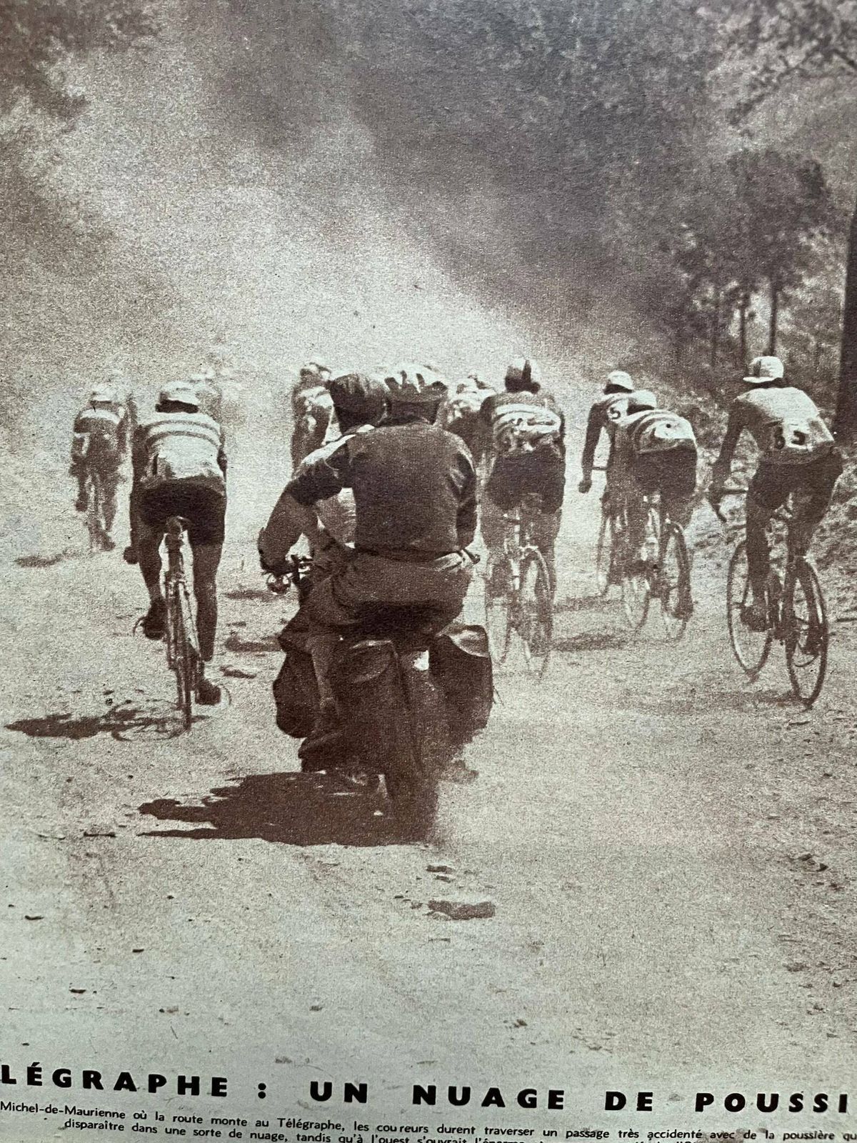 Original Vintage Tour De France 1949 French Cycling Print Thonon Les Bains   Briancon photo Art