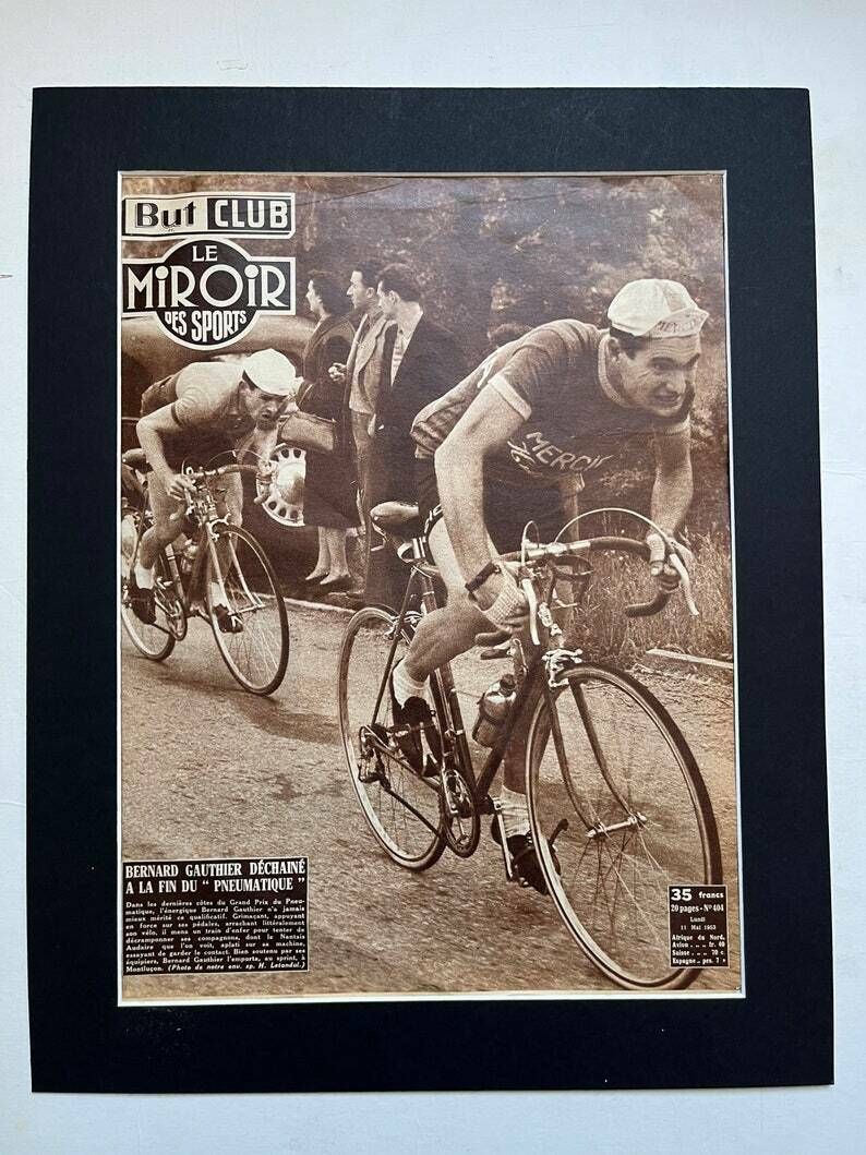 Original Vintage Tour De France 1953 French Cycling Print Bernard Gauthier