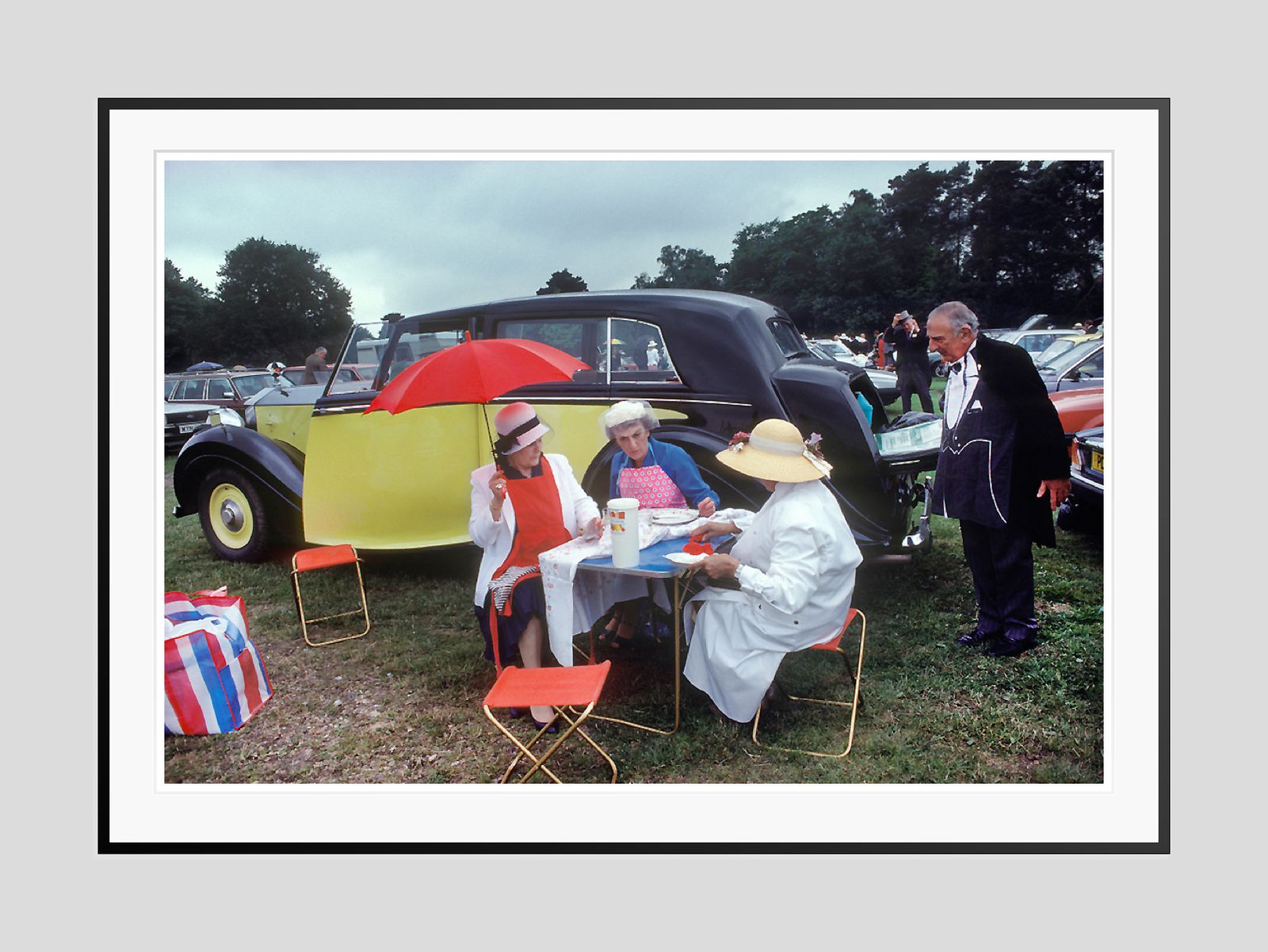 'Royal Ascot Car Park Picnic' Homer Sykes Framed In Black