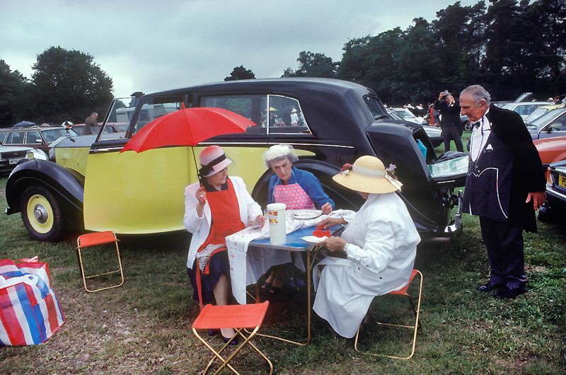 'Royal Ascot Car Park Picnic' Homer Sykes Framed In Black photo furniture