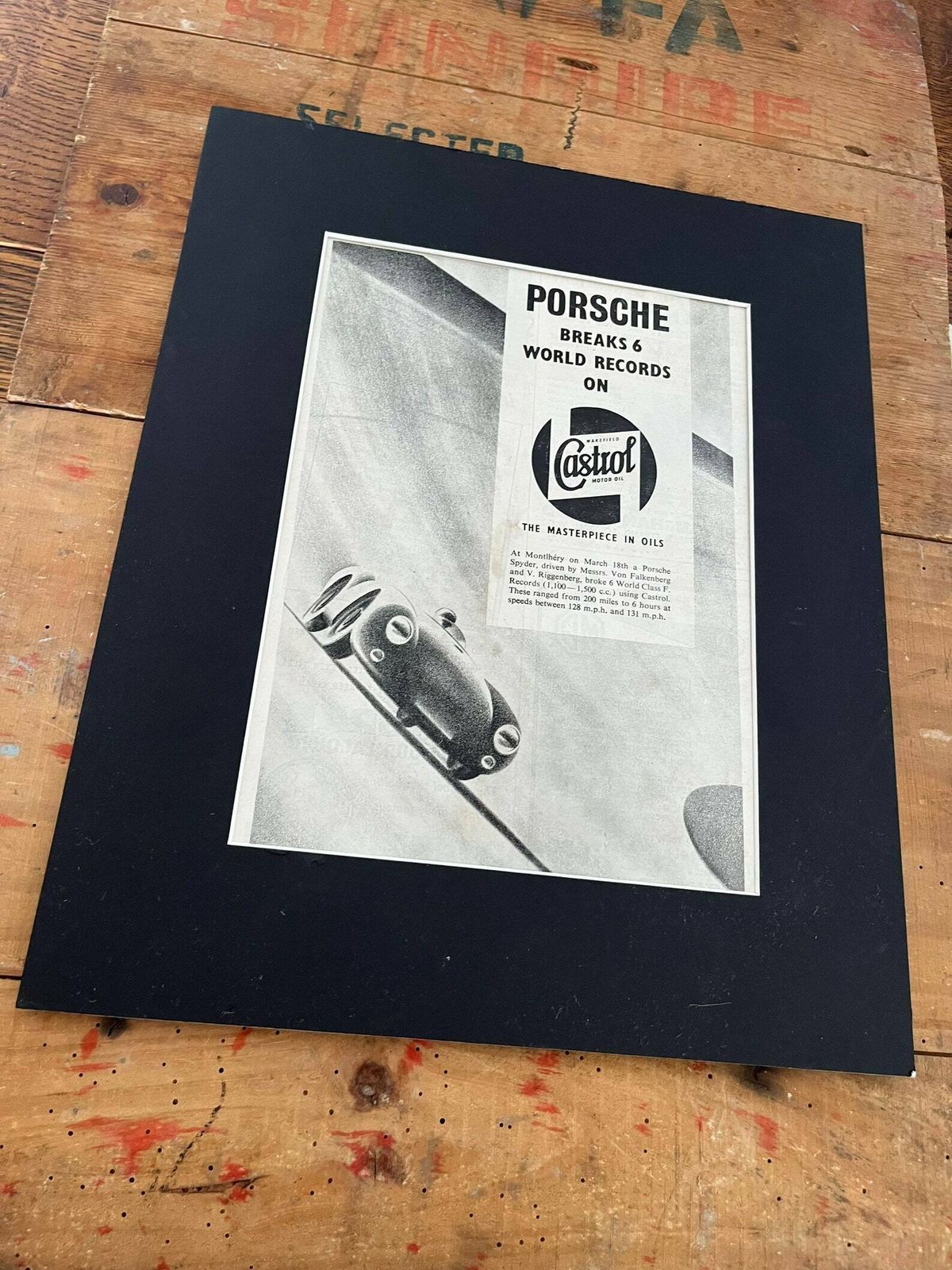 Porsche 550 Spyder Vintage Castrol Print 1955 photo Art