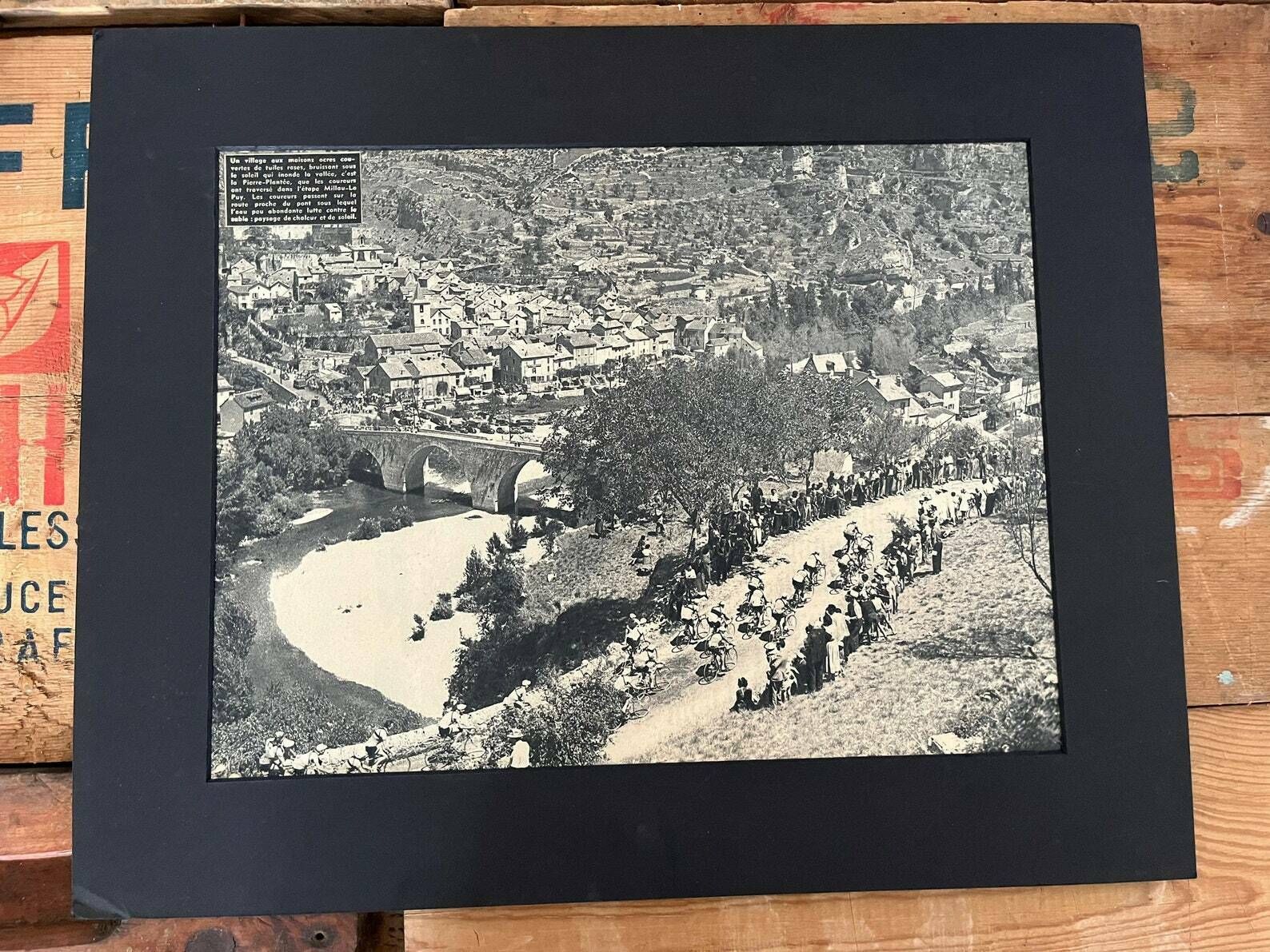 Original Vintage Tour De France Print 1954 Millau Le Puy