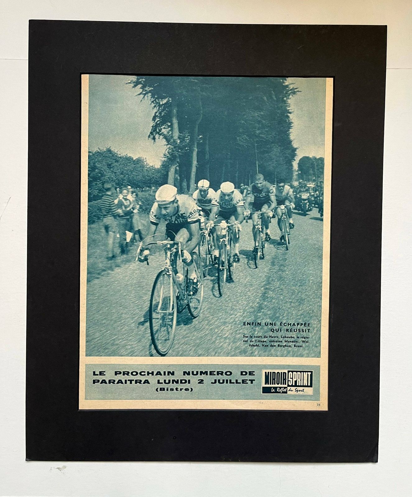 Vintage Tour De France Cycling Print   1962