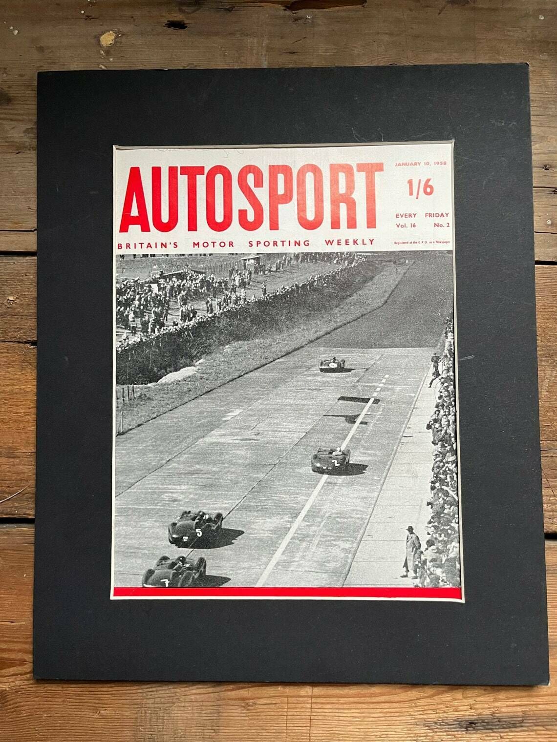 Vintage Formula One Print Nurburgring Grand Prix 1958 photo for sale