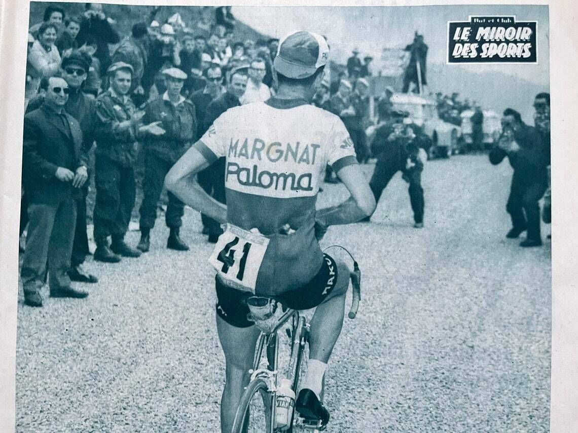 Original Tour De France Vintage French Cycling Print Federico Bahamontes 1959 photo for sale
