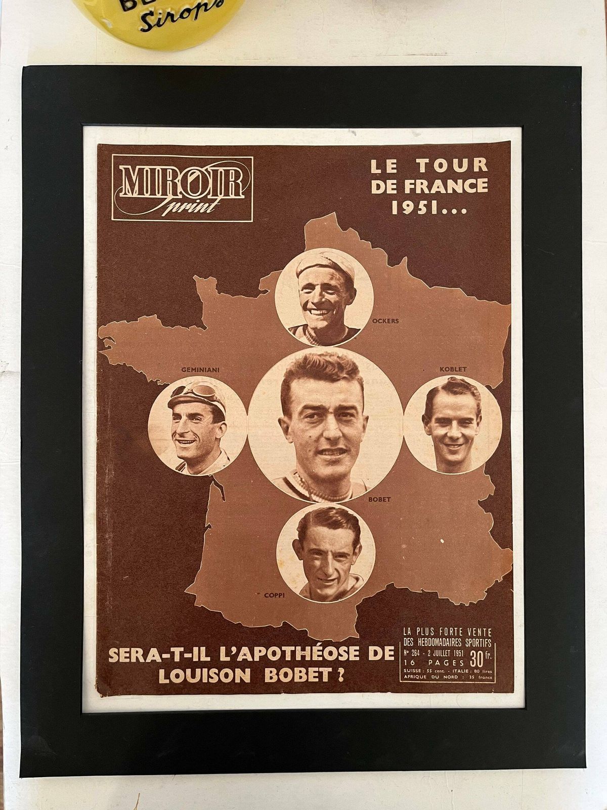 Original Vintage Cycling Print 1951 Tour De France Fausto Coppi / Louison Bobet Raphael Geminiani photo Art