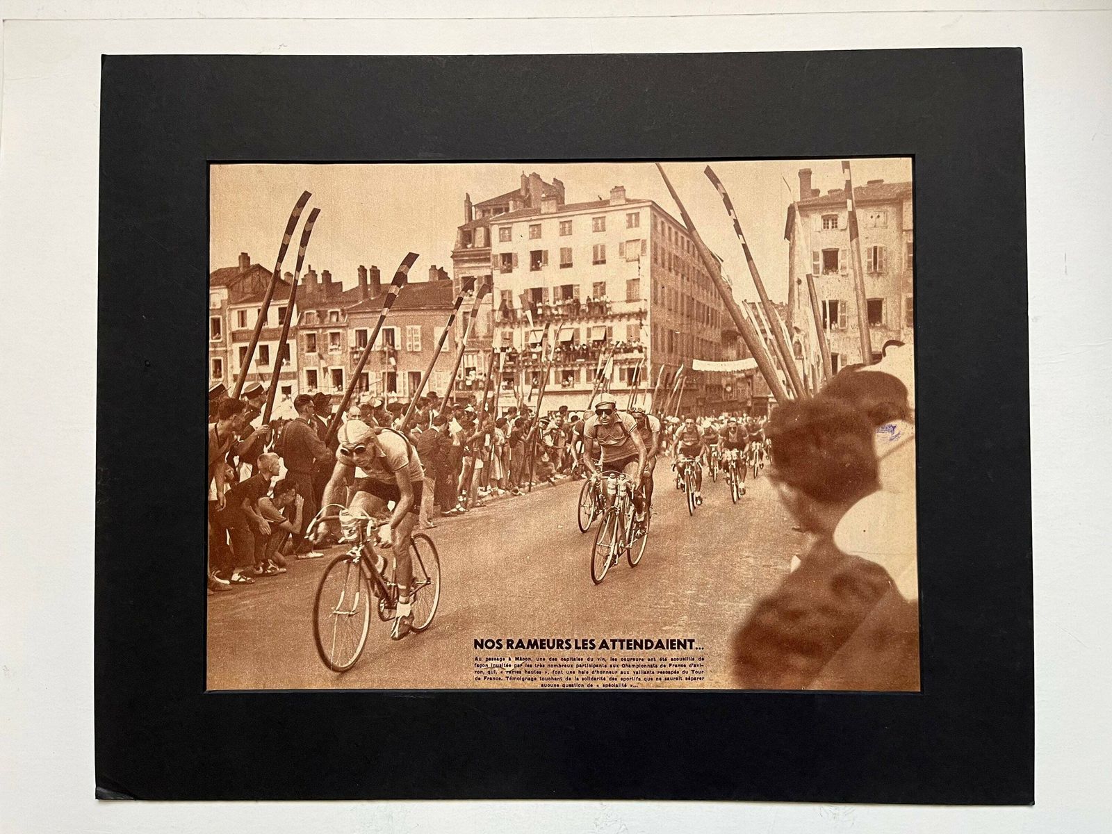 Vintage 1950 Tour De France Cycling Print   Raphael Geminiani   Macon