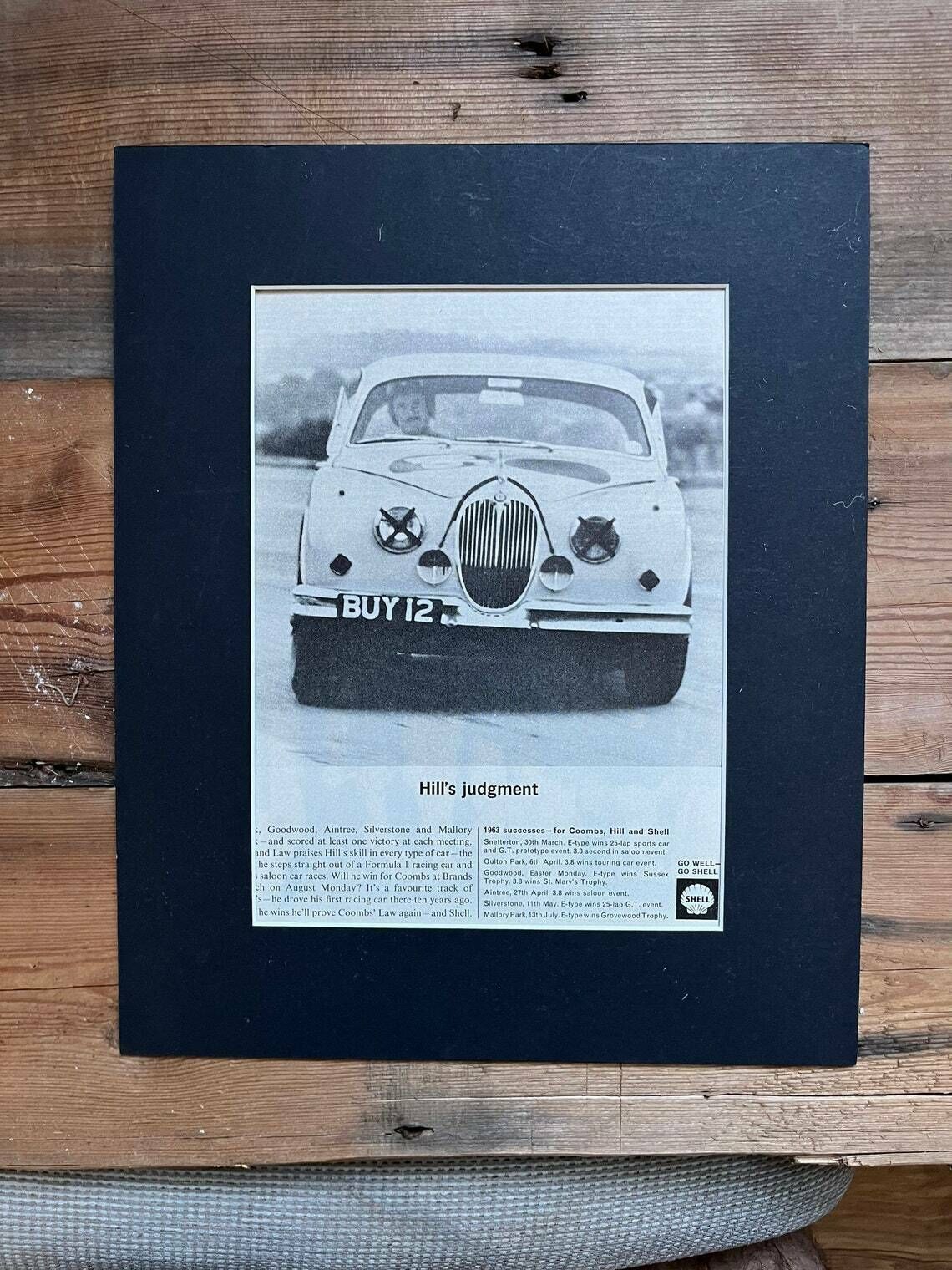 Vintage Advertising Print 1961 Shell  Jaguar Mkii