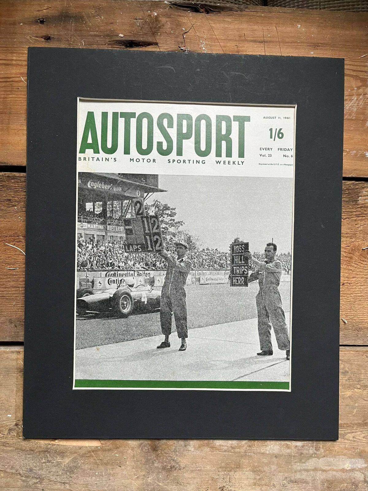 Vintage Autosport Print 1961 Graham Hill Stirling Moss German Grand Prix