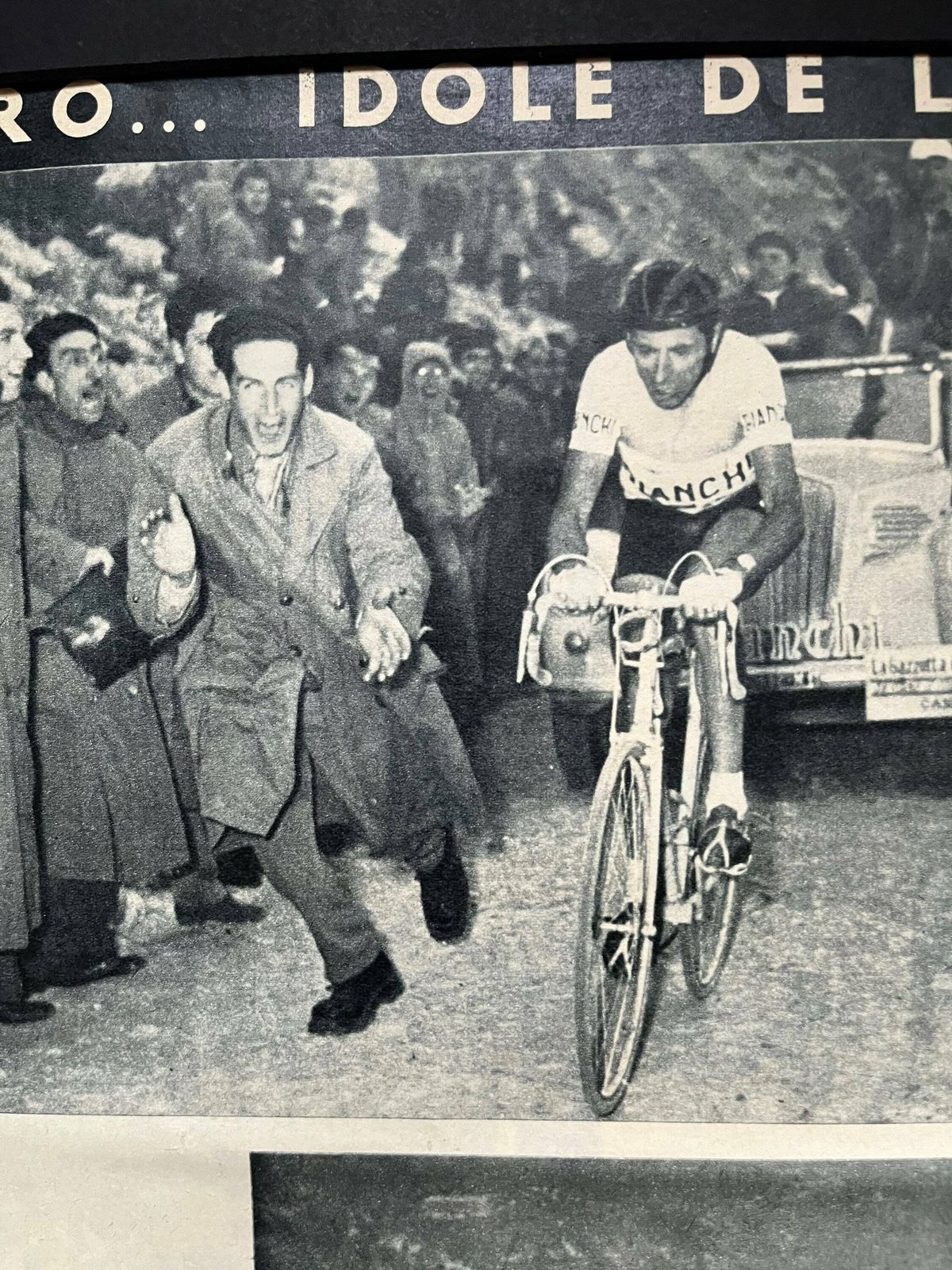 1952 Fausto Coppi Bianchi Original Vintage Cycling Print Giro D'italia photo Art