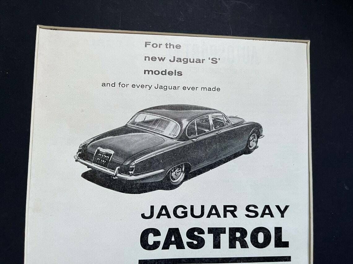 Vintage Autosport Print 1961 Jaguar Mki0 Model S Castrol photo furniture