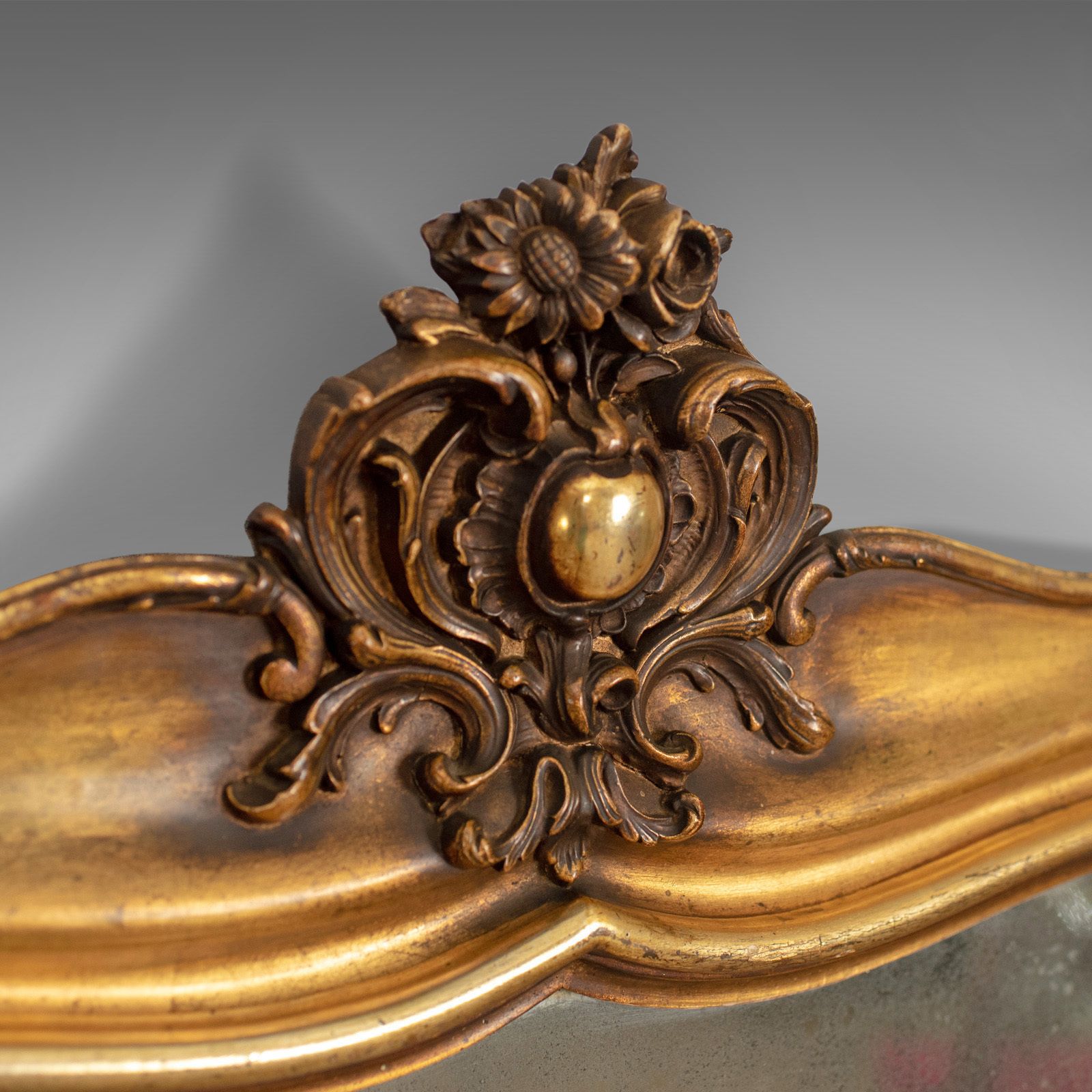 Antique Wall Mirror, Mid Sized, Italian, Gilt Frame, Vanity, 19th Century C1900 photo for sale