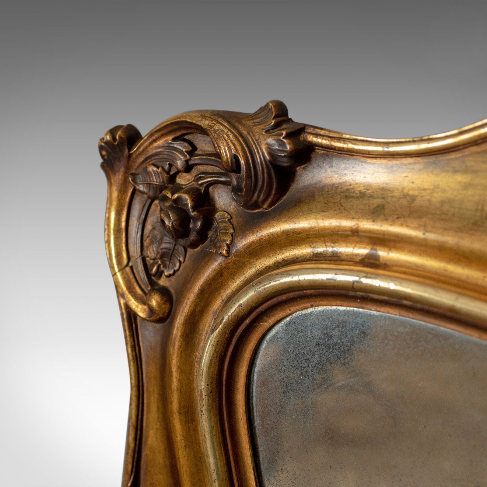Antique Wall Mirror, Mid Sized, Italian, Gilt Frame, Vanity, 19th Century C1900 photo Home Decor