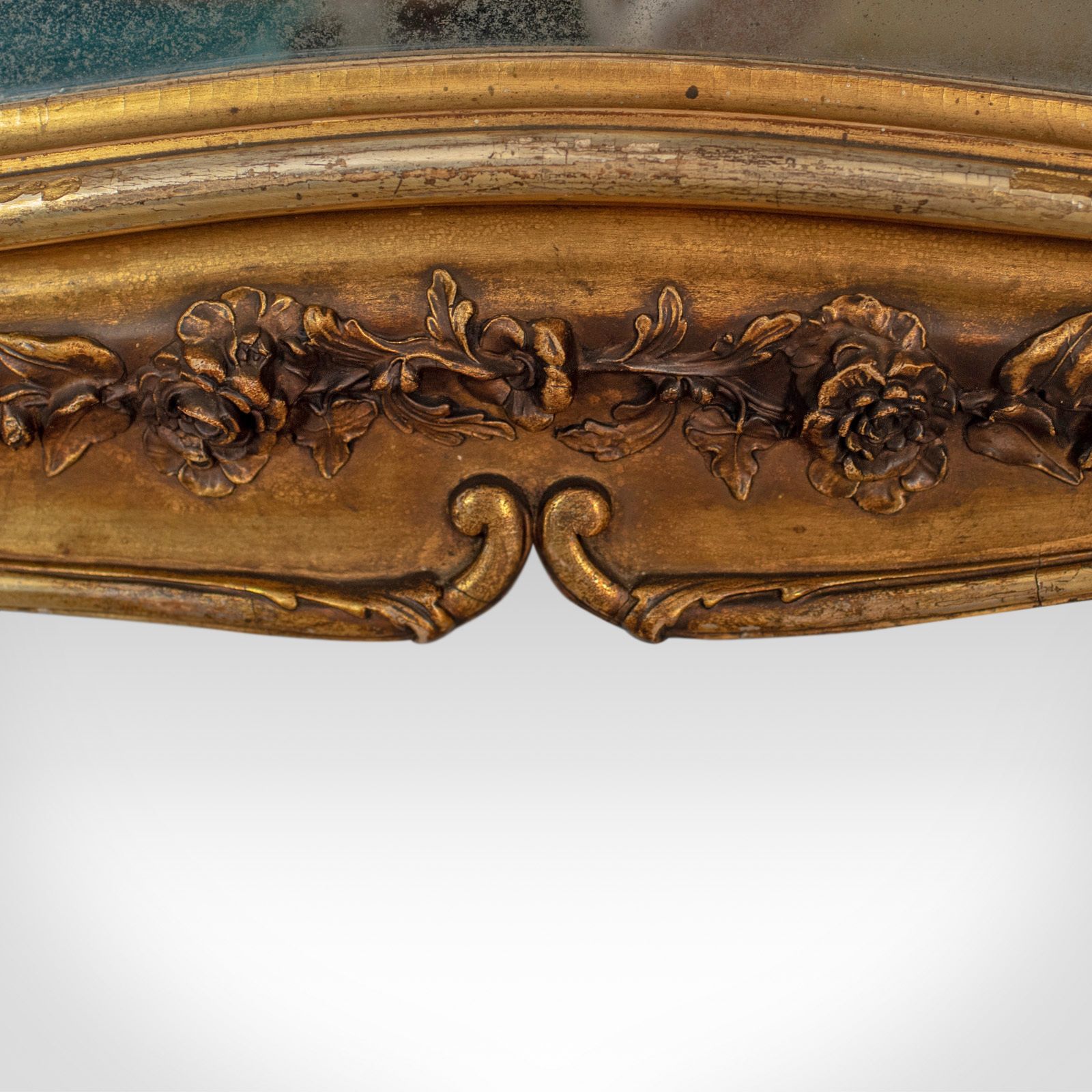Antique Wall Mirror, Mid Sized, Italian, Gilt Frame, Vanity, 19th Century C1900 photo 845.0