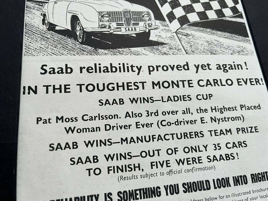 Vintage Saab 96 V4 Advertising Print 1961 photo vinterior