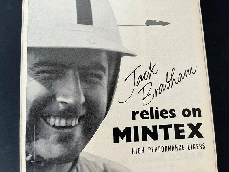 Vintage Jack Brabham / Mintex Print 1961 photo for sale