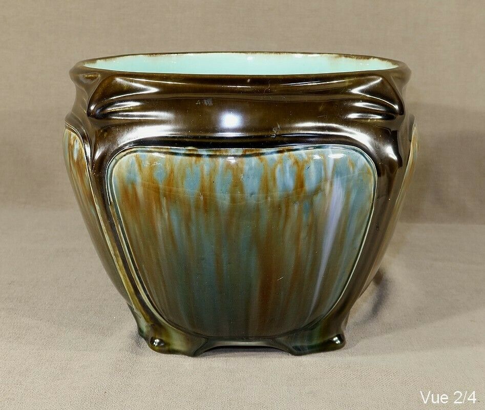 Art Nouveau Flowerpot, After H. Guimard, Faiencerie De Fives – 1900 photo 854.9