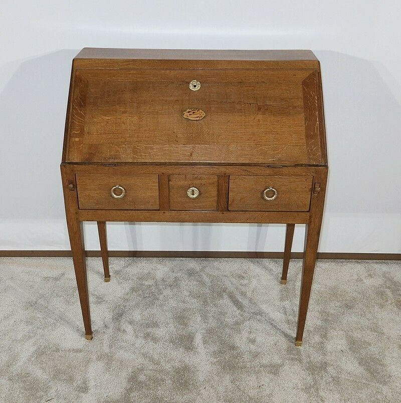 Small Bureau De Pente In Oak, Directoire Style   2nd Part Of The 19th Century photo furniture
