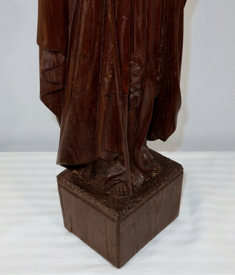 photo vintage Important Statue Of Christ In Chestnut, Late 19th Century