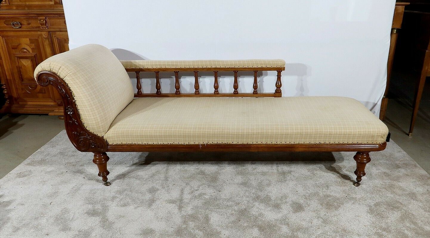 Long Meridian In Solid Mahogany, Victorian Period, England, 19th