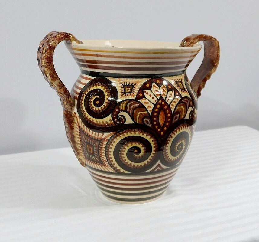 Earthenware Vase Signed P. Fouillen, Henriot Quimper – 1940 photo furniture