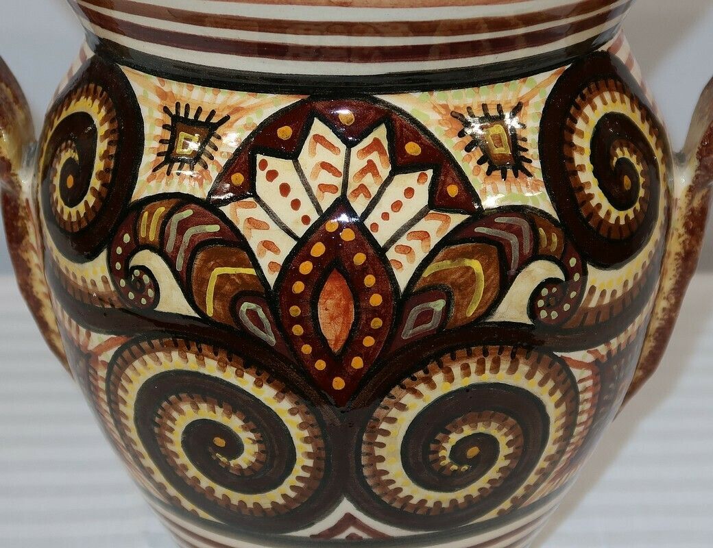 Earthenware Vase Signed P. Fouillen, Henriot Quimper – 1940 photo 885.8