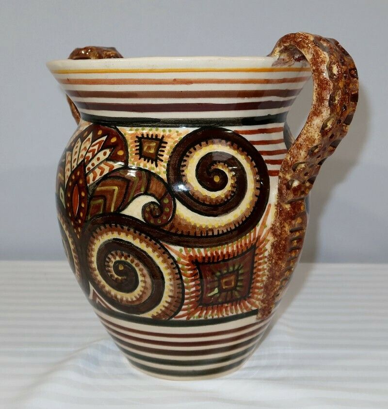 Home Decor Earthenware Vase Signed P. Fouillen, Henriot Quimper – 1940 photo