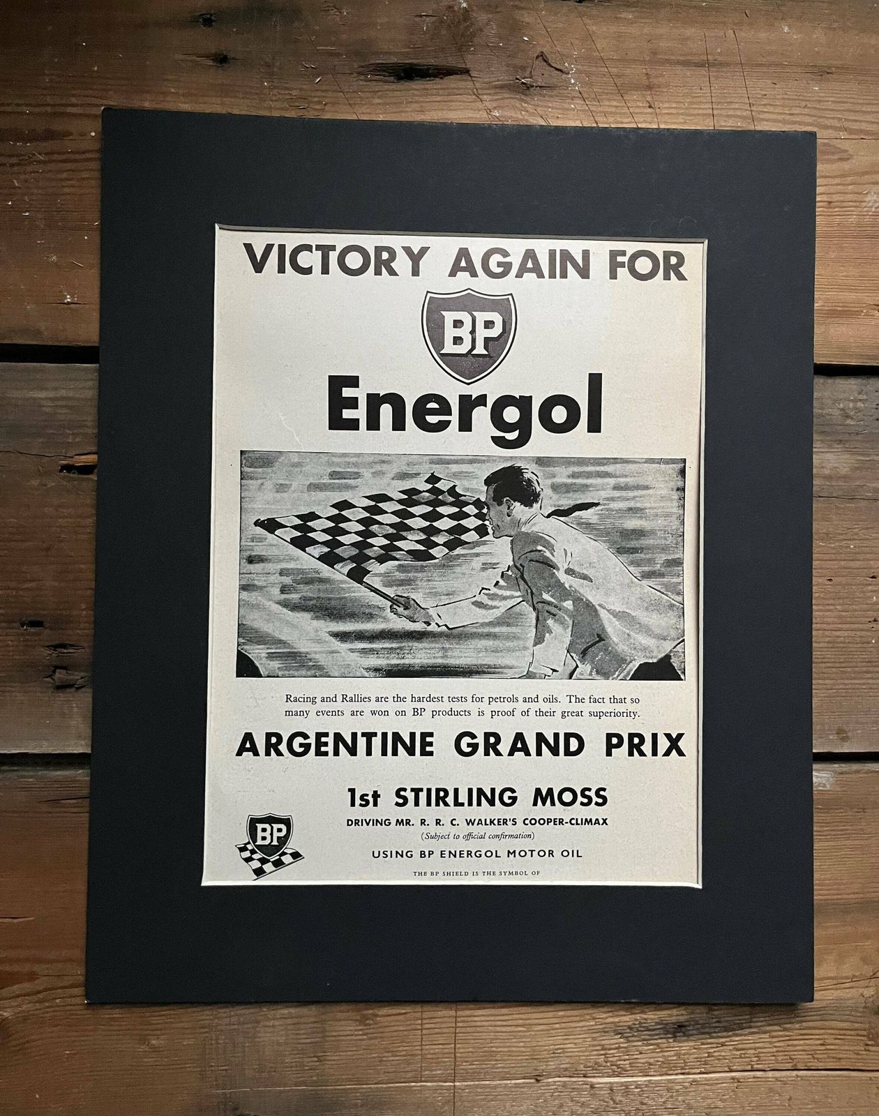 Stirling Moss / Bp Advertising Print  Argentine Grand Prix 1958 photo Art