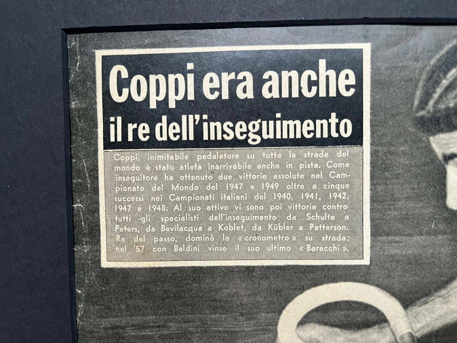 Fausto Coppi Original Vintage Track Cycling Print 1950s photo Art