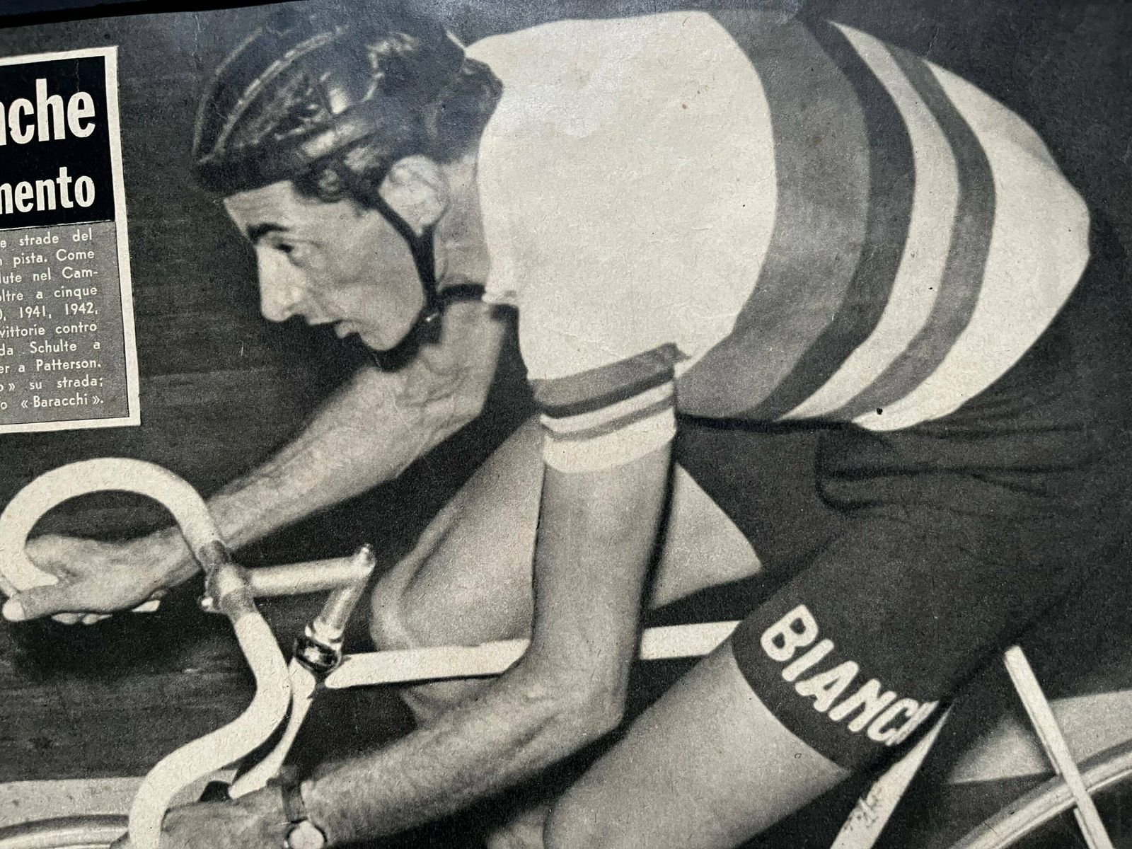 Fausto Coppi Original Vintage Track Cycling Print 1950s photo 96.0