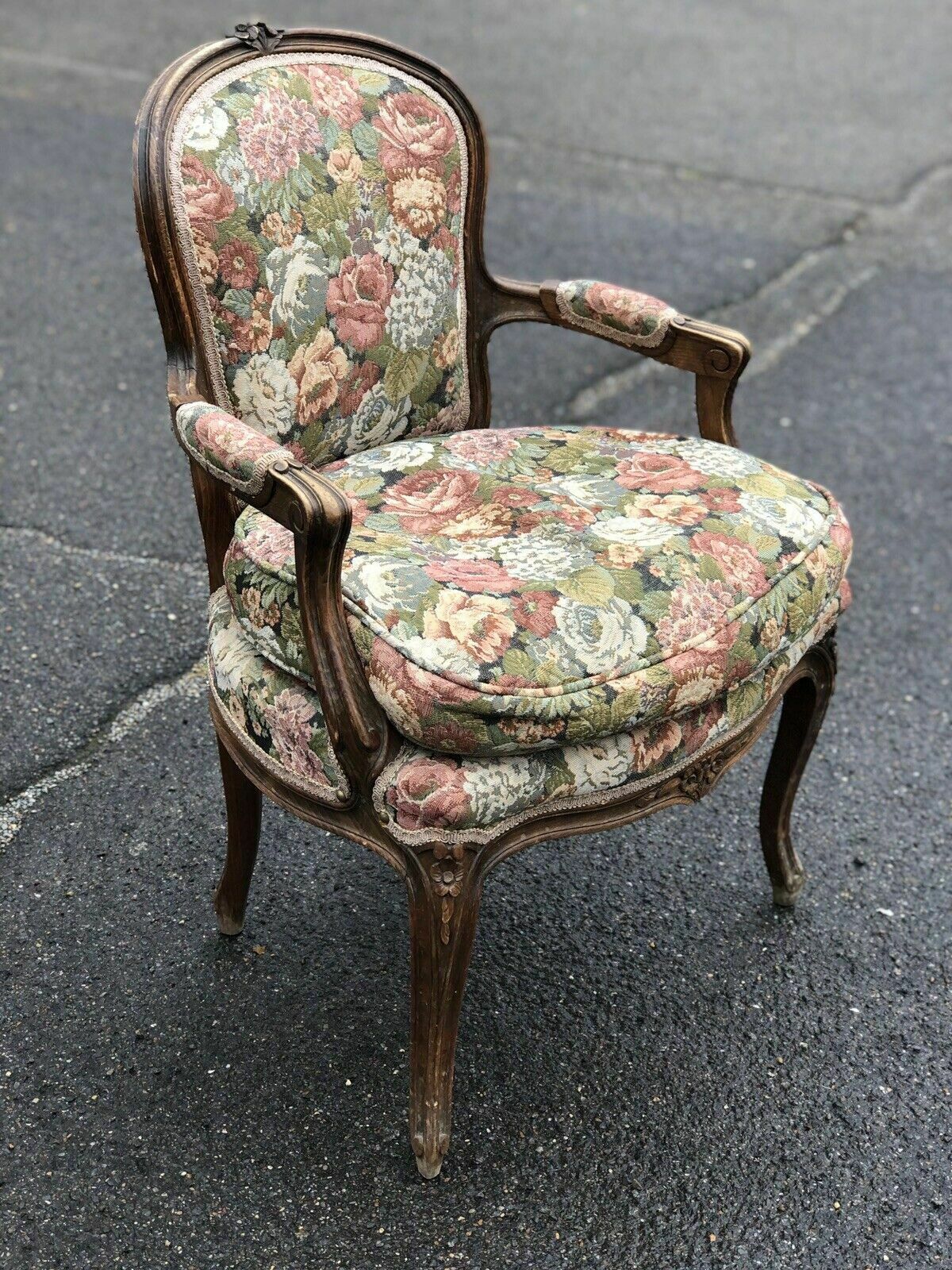 French Armchair With Tapestry Upholstery photo furniture