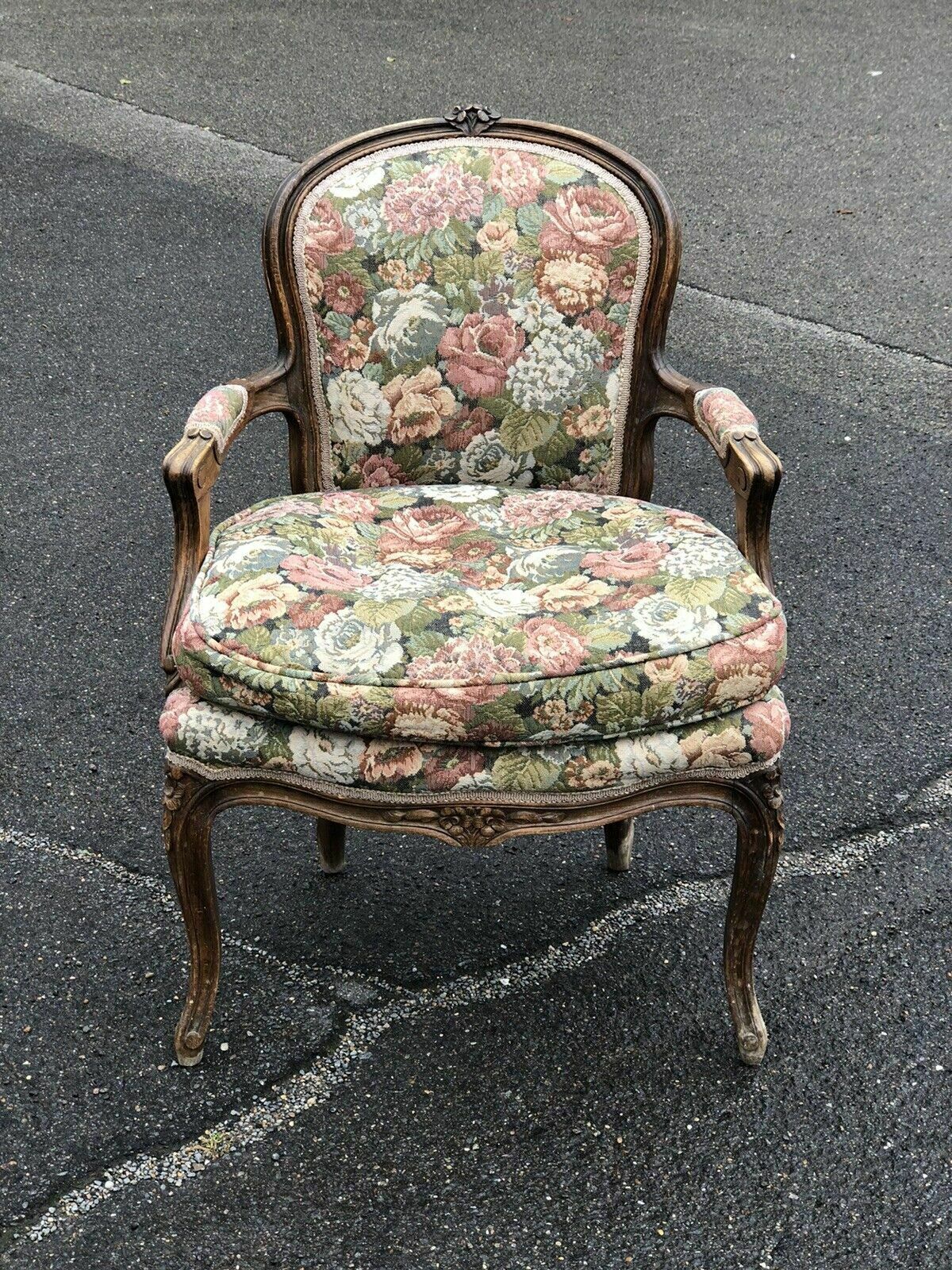 French Armchair With Tapestry Upholstery photo vinterior