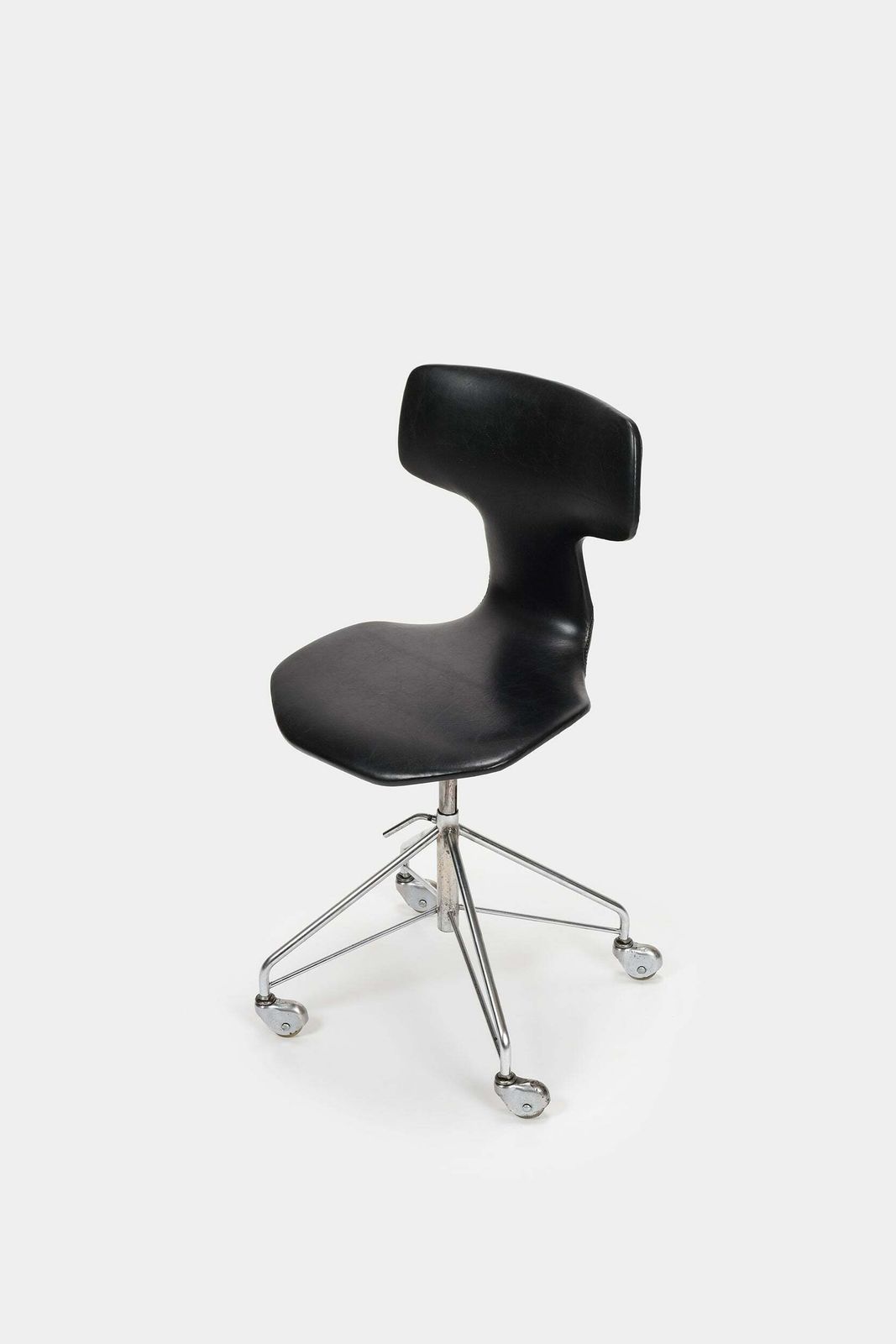 Arne Jacobsen, Office Chair, Leather, Fritz Hansen, 60s photo for sale