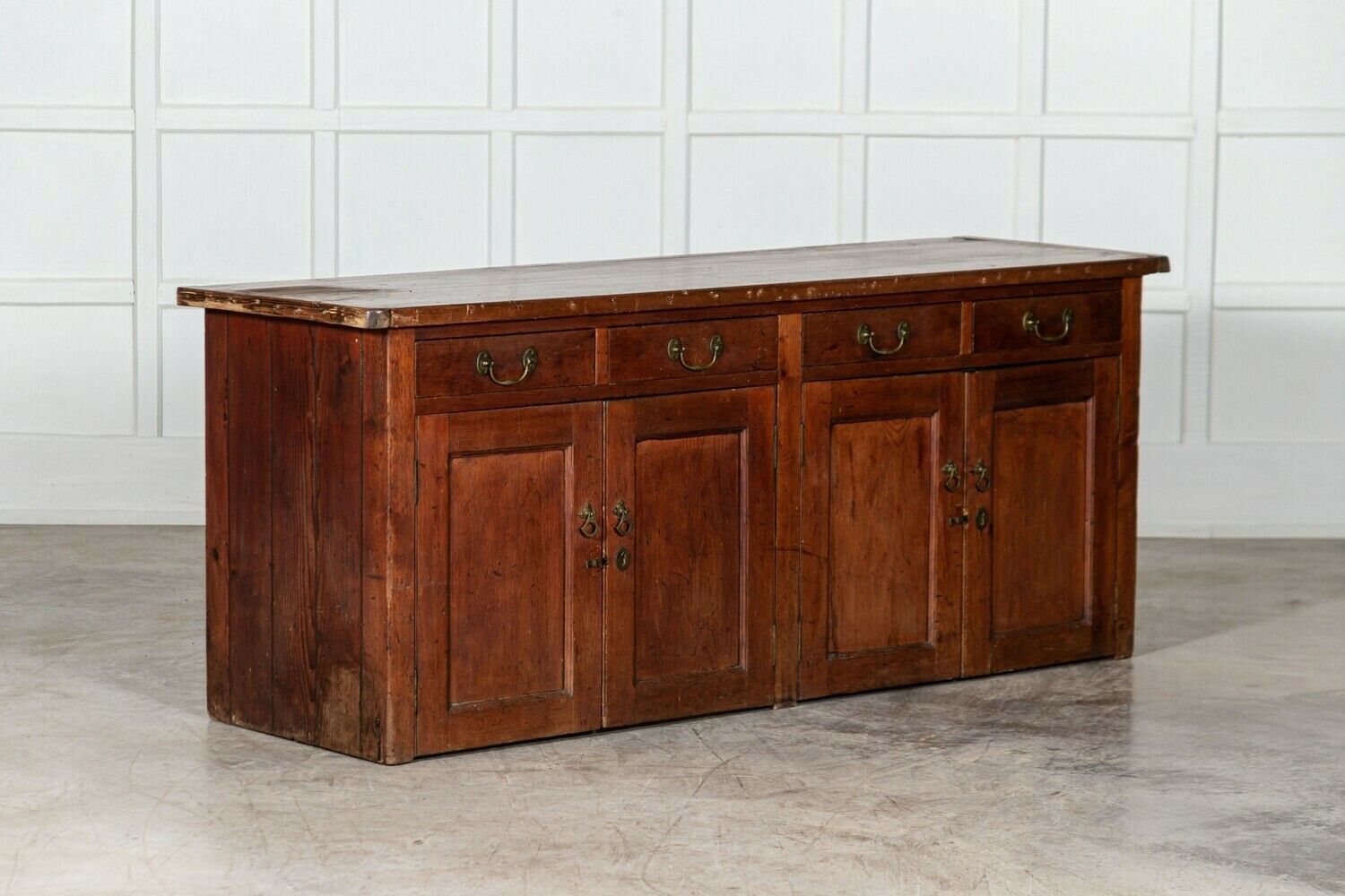Large 19thc Provincial English Pine Dresser Base photo Furniture